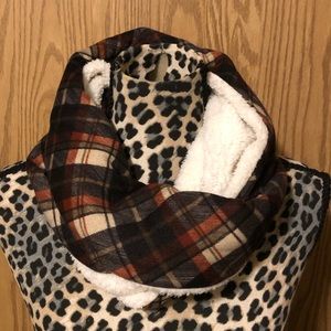 Plaid infinity scarf